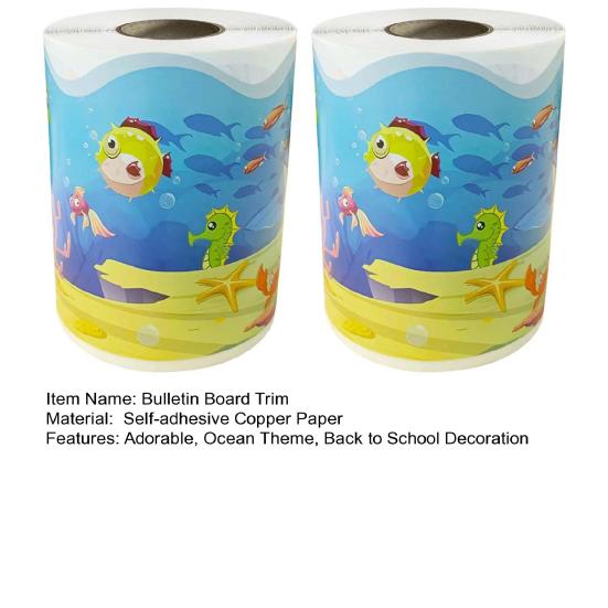 59ft Ocean Bulletin Board Border Under The Sea Die Cut Trim Border Roll Back To School Bulletin Board Decoration for School Classroom Door Wall Decor