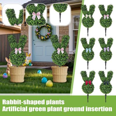 Tvarované rostliny, Umělé zelené rostliny, Vhodné pro velikonoční výzdobu verandy venkovní vnitřní