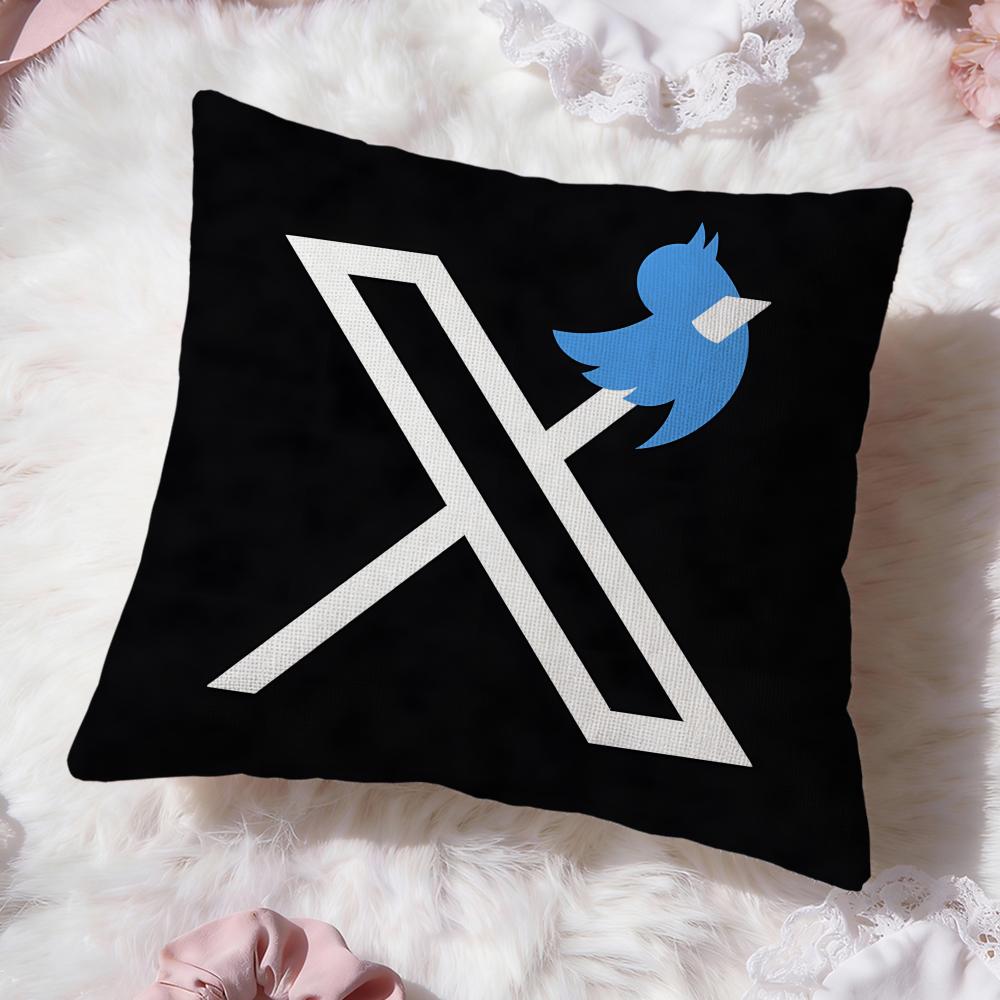 classic logo Twitter Cushion Cover Premium Comfort Reversible Pillow Cove -Two in One Design for Any Room & Car Interior