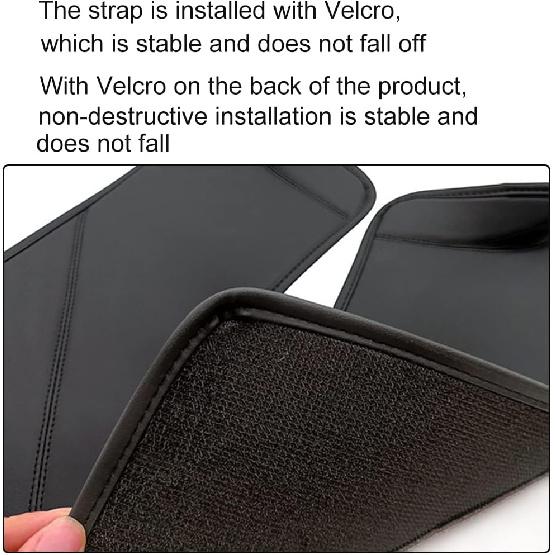 FASTCHE for Tesla Model Y Door Sill Protector 5 Seater (NOT Fit 7 Steater) PU Leather Rear Seat Anti-Dirty Mat Anti Kick Pad Model Y Accessories (2