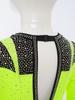 Girls Gymnastics Leotard Long Sleeve Keyhole Back Shiny Rhinestones Figure Skating Bodysuit