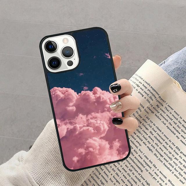 

Pink Sky Aesthetic Clouds Phone Case For iPhone 17 Air 16 pro max 15 14 plus 12 13 Soft Bumper Shell Cover coque iPhone 16pro max
