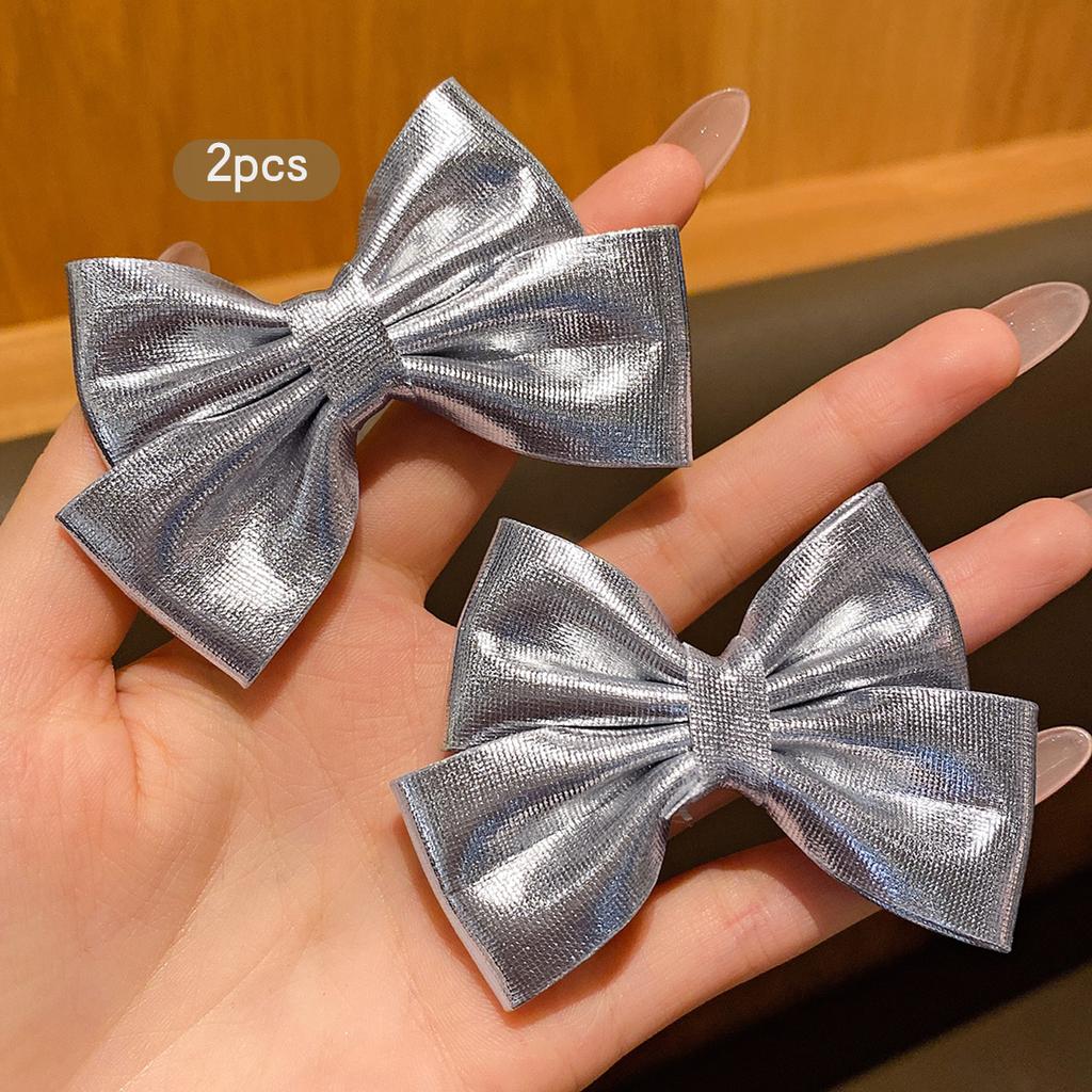 4 gold and silver bow hair clips, fashionable hair accessories suitable for daily use