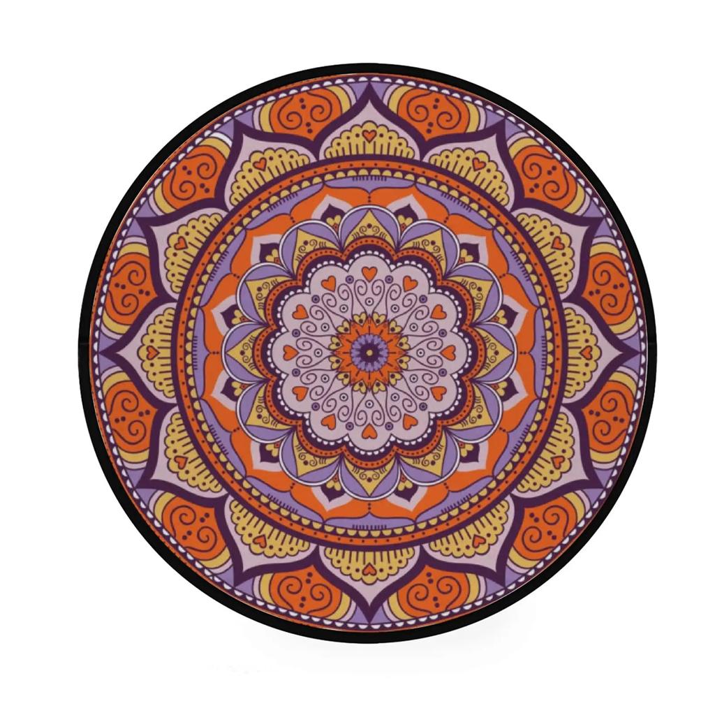 Abstraktní Boho Květinová Mandala Kulatý Koberec Exotický Květinový Kruh Koberec do Obývacího Pokojí Měkká Protiskluzová Podložka do Dětského Pokojí Vstupní Podlahová Rohož