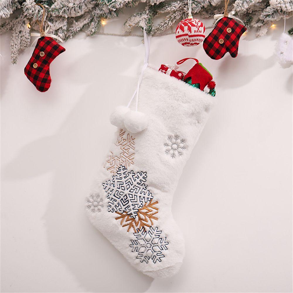 Santa Stockings Decorations Xmas Gift Xmas Tree Ornament Christmas Stocking Sack Present Pocket Candy Bag Hanging Socks