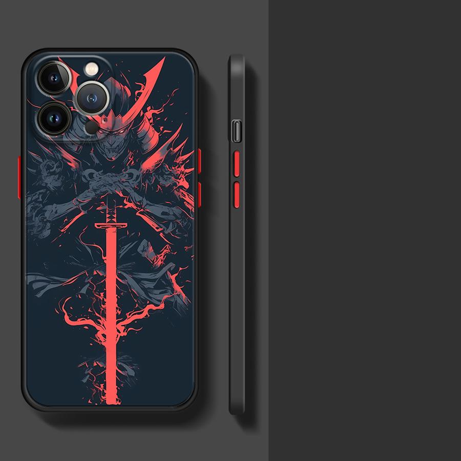 Anime Samurai Cool Phone Case for Apple iPhone 15 16 Pro XS Max 16e 13 14 Plus XR SE 7 8 12 11 Pro plus Matte