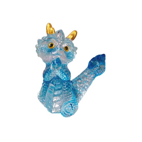 Mini Dragon Ornament Bright Colors Cute Dragon Figurine Resin Ornament for Home New Year Decorations KTY