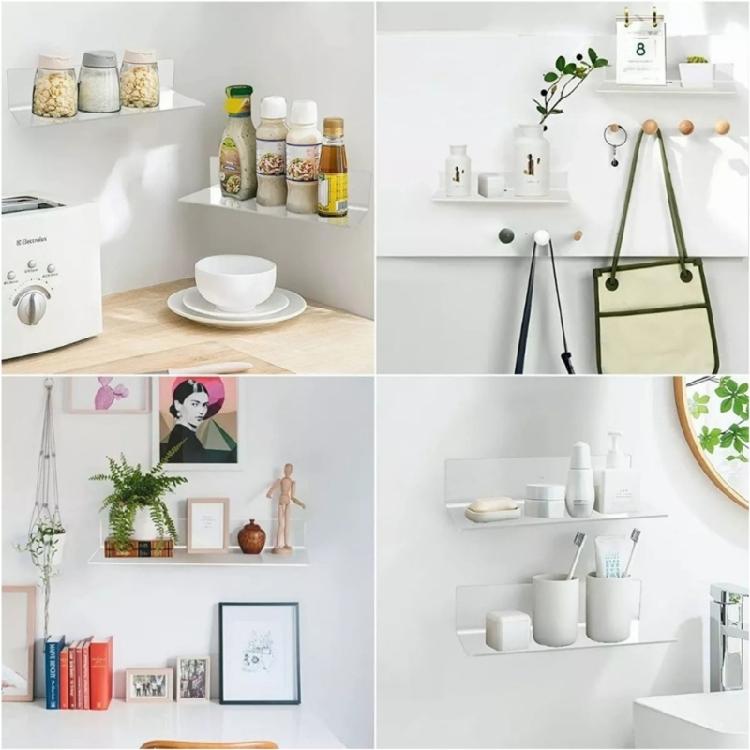 Invisible Wall Mounted Hangings Book Shelves Acrylic Clear Floating Bookshelf