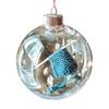 Holiday Sewing Snow Ball Ornament Plastic Clear Balls Xmas Hanging Ornament Seamstress Gift for Knitters Yarn Lovers