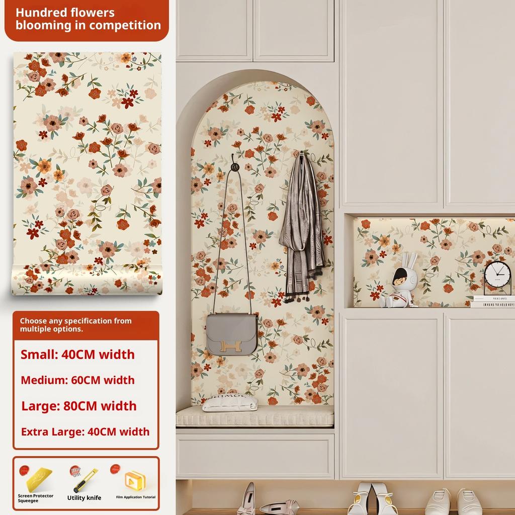 French Retro Sticker Furniture Refurbished Wardrobe Door Desktop Cabinet Cabinet Film Thickened Color Change Self-adhesive Wall Wallpaper