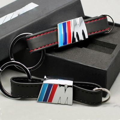 Pour BMW 1 pièce Porte-clés en cuir métal pour voiture Badge de voiture Porte-clés Pour bmw M Autocollant e46 e90 f20 e60 e39 f10 X1 X3 X4 X5 X6 X7 Accessoire voiture