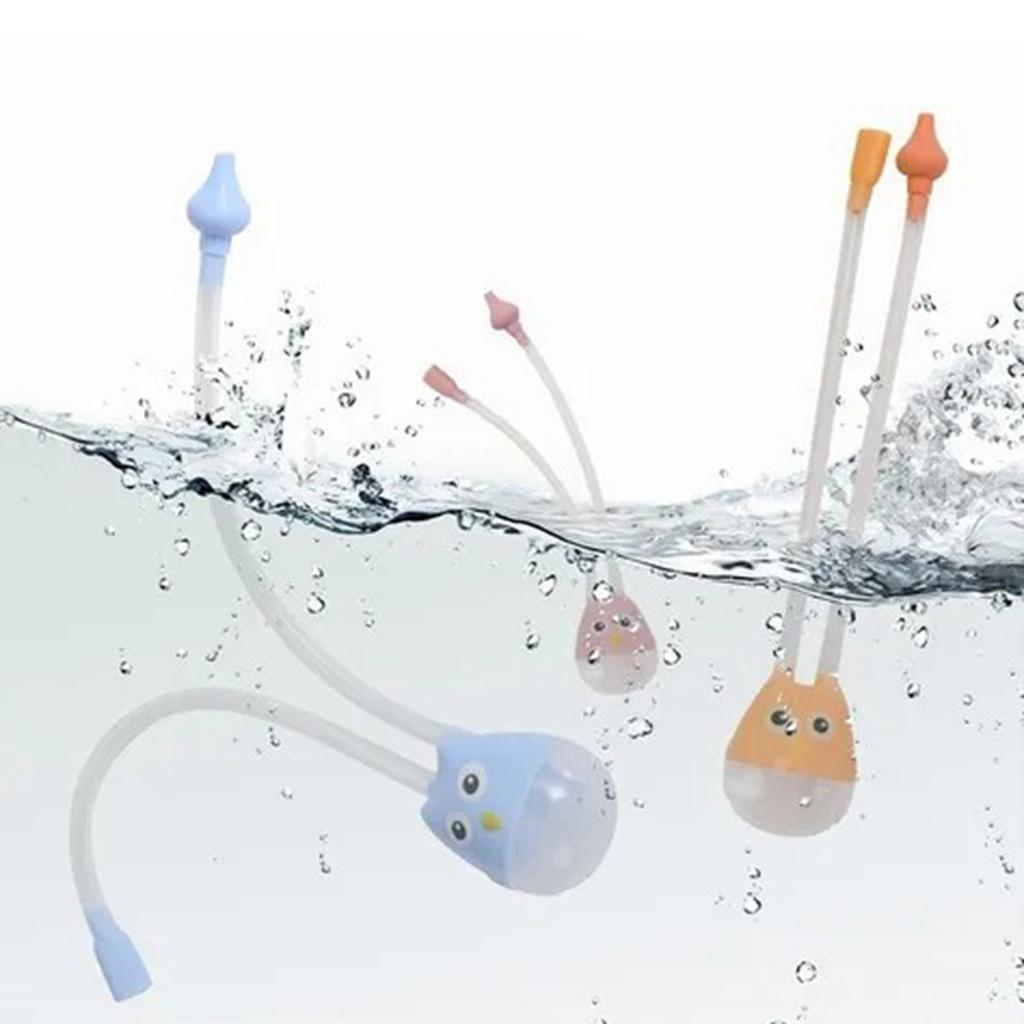 Manual Baby Nasal Aspirator Owl Shape Strong Hardness Comfortable Oral Suction Baby Safety Nose Cleaner Blue