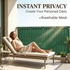 Balcony privacy screen, outdoor shade cloth, garden fence fabric, apartment railing cover, with drawstring ties—green