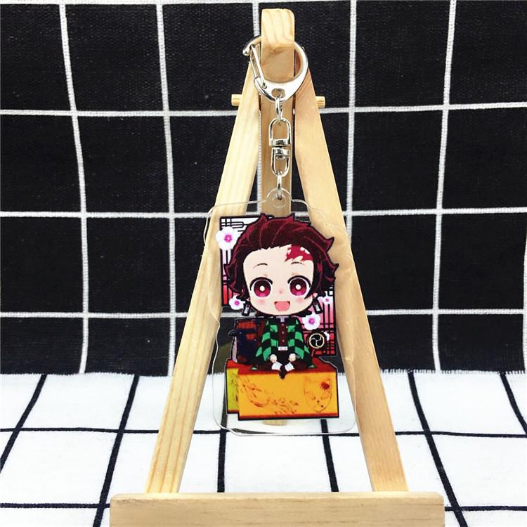 Anime Games Key Rings Demon Slayer Cartoon Character Acrylic Keychain Metal Decoration Accessory Gift Pendant