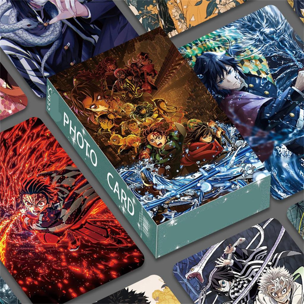 55pcs Anime Style Collectible Photo Cards Set LOMO Style Character Illustration Postcards for Collection and Display