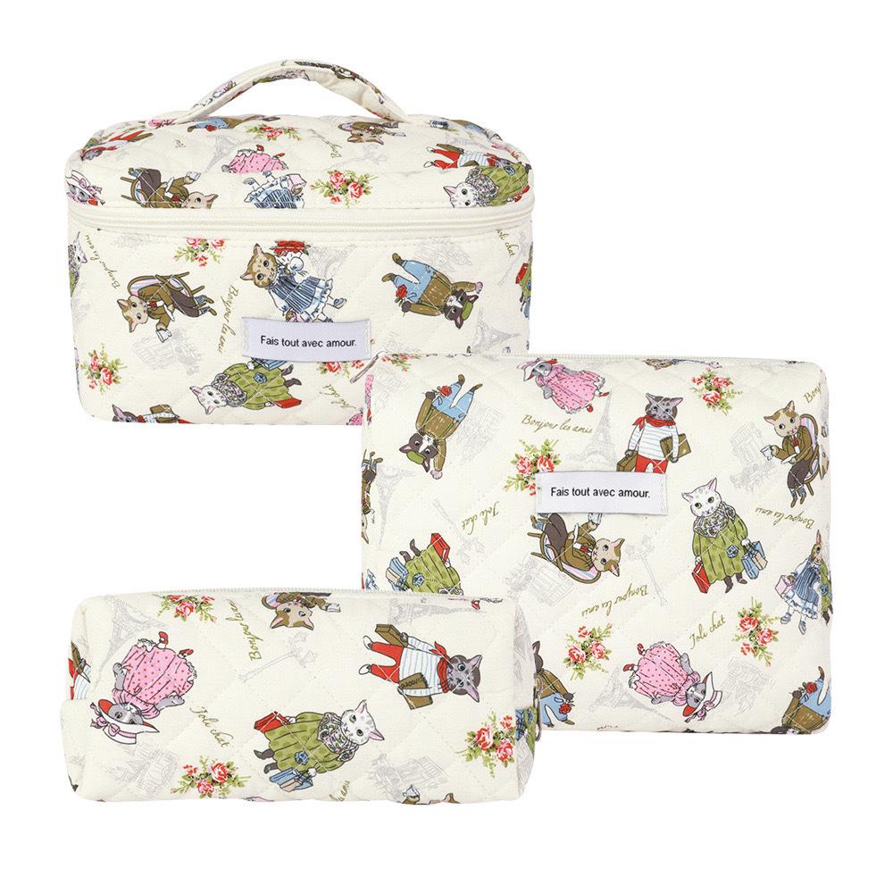 2023 Floral Cute Cotton Makeup & Toiletry Bag - Small, Fresh, Portable Storage Case