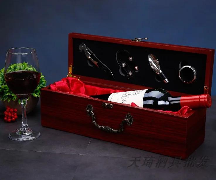 Double Wooden Wine Case High-End Red Wine Storage Box Dustproof Elegant Business Gift Box for Home Bottle Collection