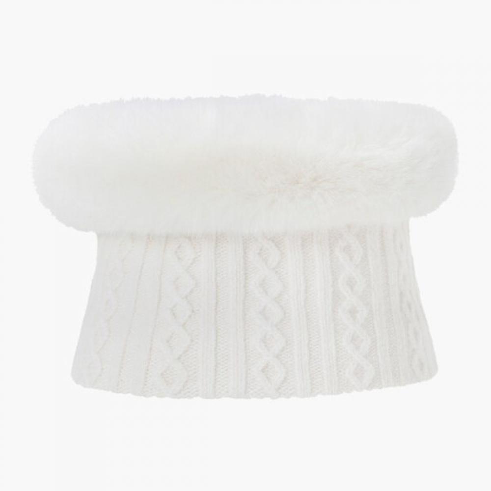 MunSingwear Women S Knit Fur Neck Warmer Off White Mr422lwmo2