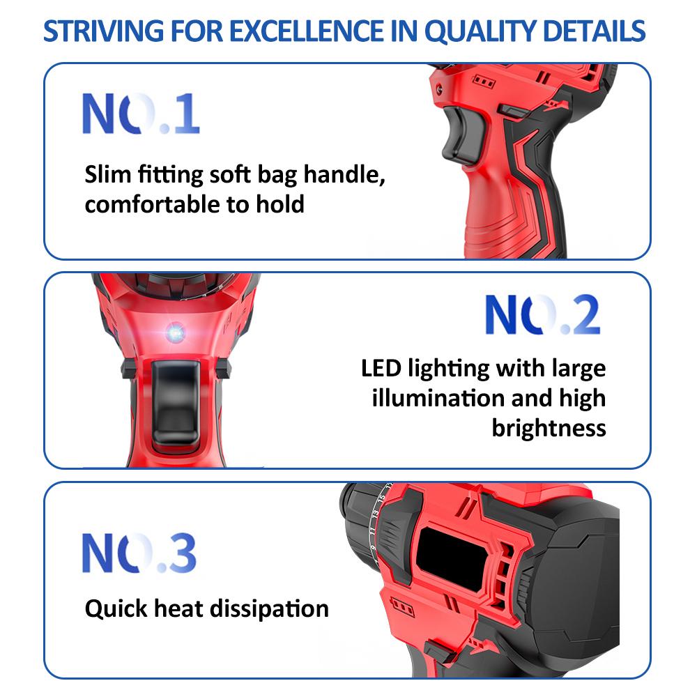 21 V bürstenloser Lithium-Schraubendreher, 2 Geschwindigkeitssteuerungsmodi, Reparaturwerkzeug-Set, elektrischer Schraubendreher, wiederaufladbarer Schraubendreher