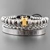 F300 Luxury Bracelet Crown Bead for Gifts Designer Logo Men Charms Bangle Men's Silver Stainless Steel Watchband Bracelet
