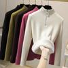 Top Half Turtleneck Pit Strip Andy Fleece Sweater Women's Autumn and Winter New Women's Casual Half Zipper Warm Knitted Sweater