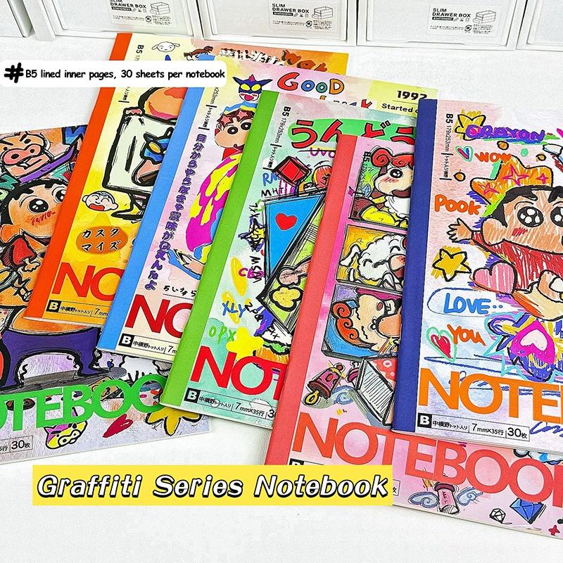 Yiran Toy 1 Cartoon B5 Notebook Crayon Shin Chan Notebooks Diary Book School Students Journals Notebook Stationery Supplies Children's Perfect Gifts