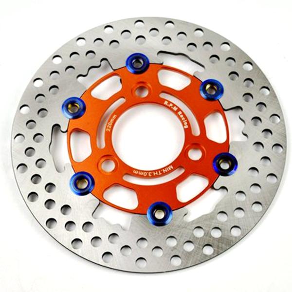 Universal 3 Hole RPM Aluminum Alloy Floating Disc Motorcycle Brake Pad 220mm Disc Brake with 70mm Hole Distance
