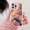 Pink Gradient Flower Groove Case for iPhone 15/16/17