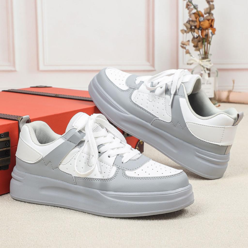 Thick-soled Heightening Shoes Soft-soled Comfortable Casual Sports Single Shoes Lace-up Outdoor Trendy Shoes