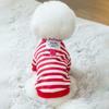 Zimowe Ubranka dla Małych Psów Pet Pasiasta Bawełniana Bluza Ciepła Bluza z Kapturem dla Szczeniaka z D-ringiem Płaszcz na Zimną Pogodę Ubrania dla Kota