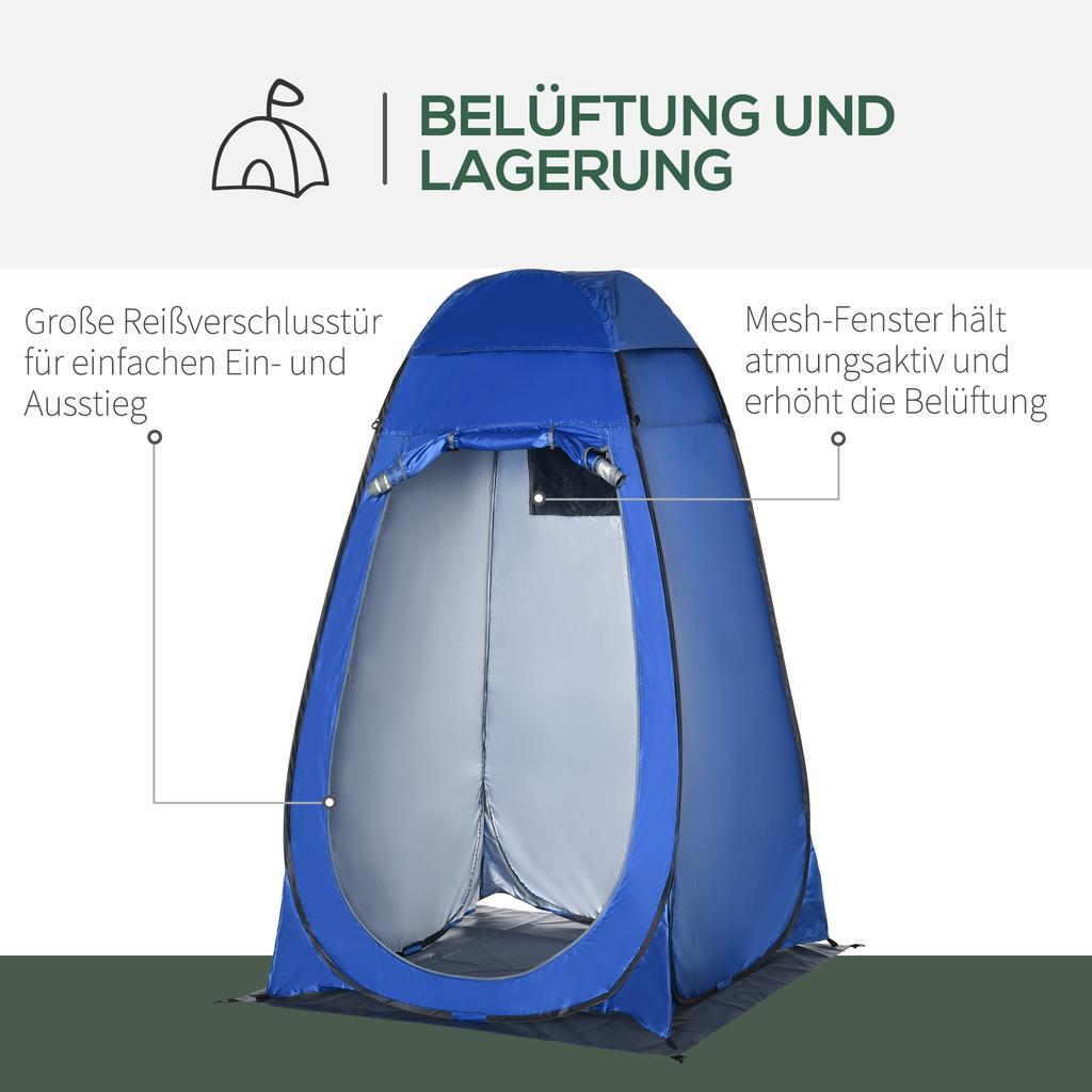 Pop-Up Shower Tent Toilet Tent Camping Changing Tent with Carry Bag Mobile Outdoor Toilet Changing Cabin Storage Tent Dark Blue 126 X 124 X 189 Cm