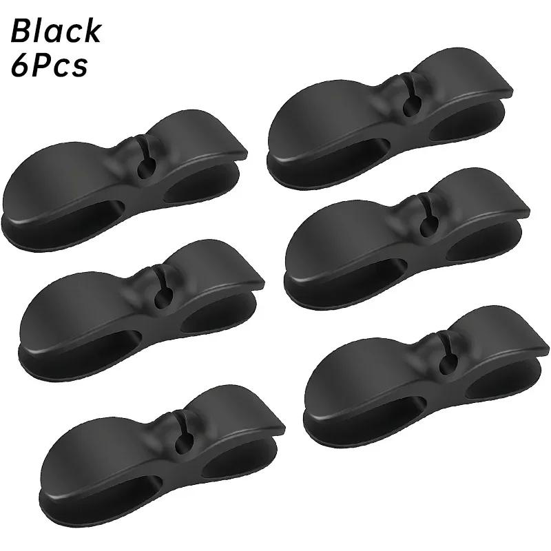 3/6Pcs Kitchen Shelf Bathroom Accessories Silicone Cable Winder Bracket Organizer Clip Coat Racks Coffee Machine Air Fryer Hook