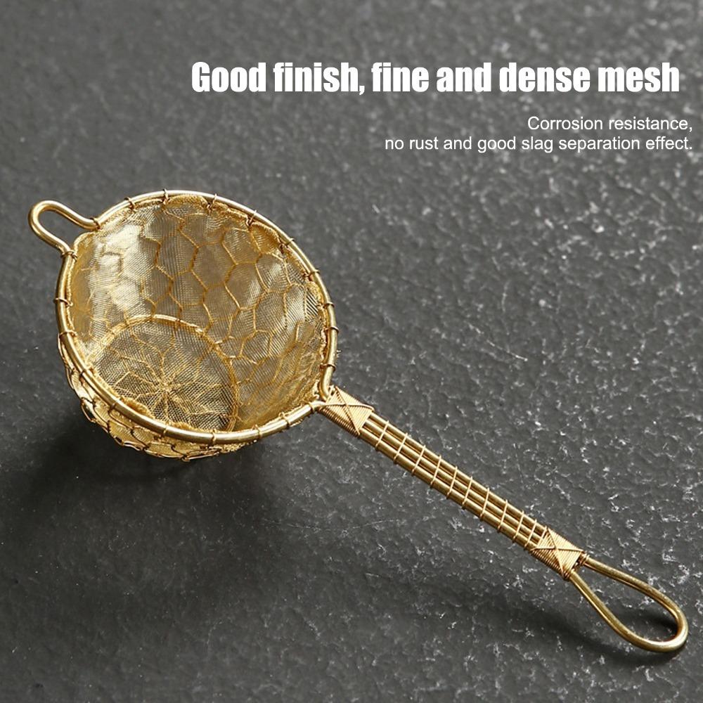 Gold Mesh Tea Infuser Strainer Copper Material Copper Tea Strainer For Tea Dregs Filtering