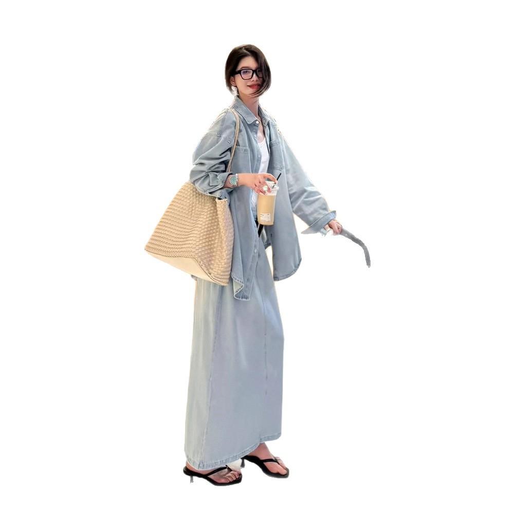 Wear a complete set of shirts in early spring, skirt women 1116 new lazy and relaxed casual skirt two-piece set