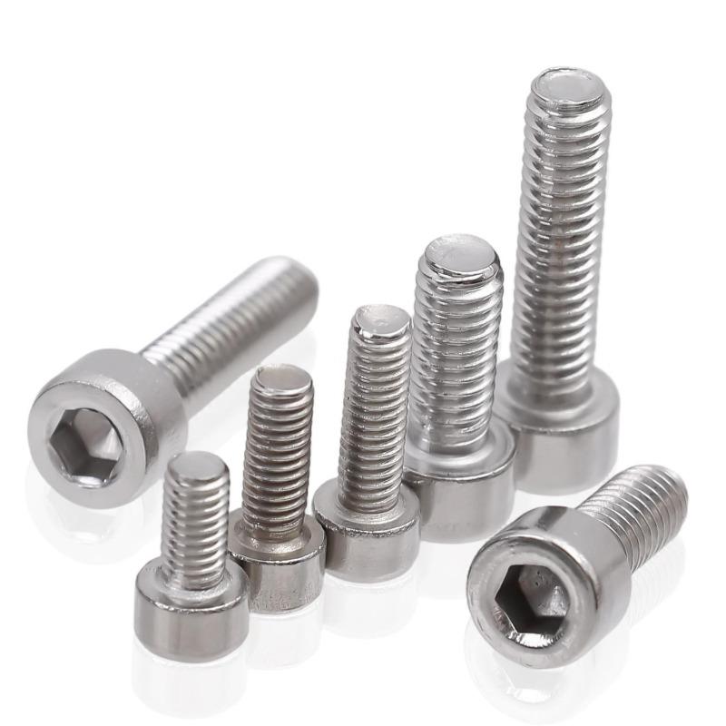 M3/M4 Thread External Hexagon Bolts Screws Set Stainless Steel Allen Head Bolt Screw Hex Socket Cap Nuts Furniture Fasteners