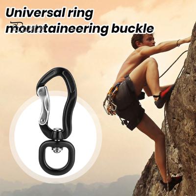 Universal Ring Carabiner Hanging Buckle 360-Degree Swivel Rotating Self Auto Locking Secure Outdoor Clip Strong Load-bearing Aluminum Alloy Versatile