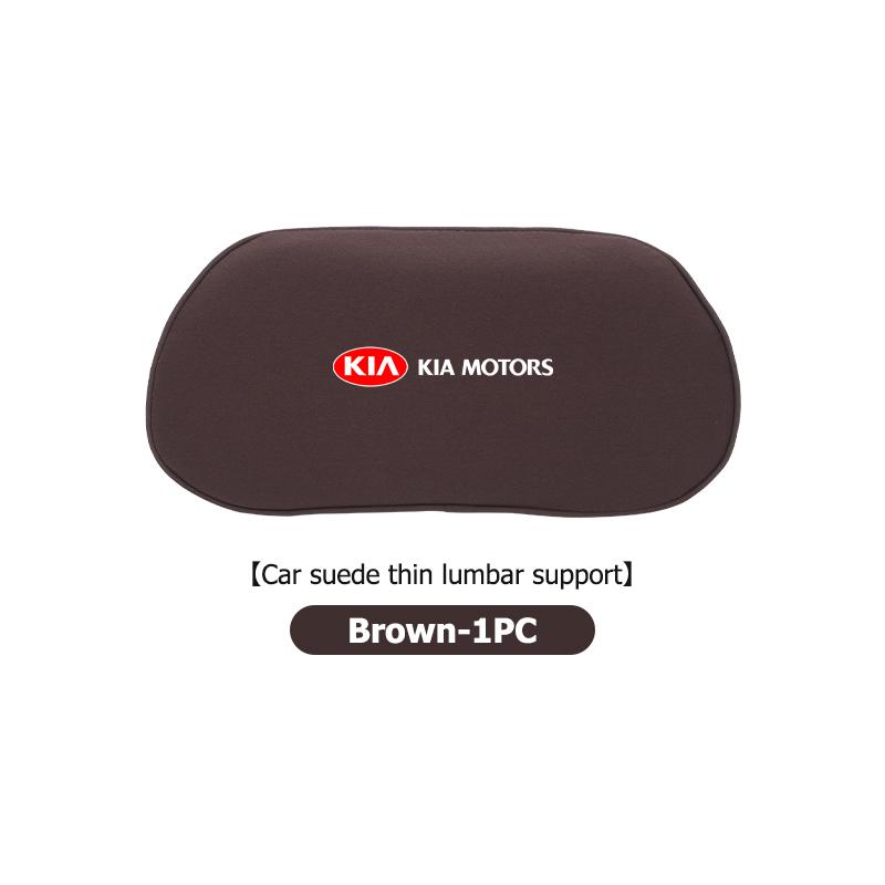 Car Logo Suede Seat Non-slip Back Cushion Lumbar Pad Waist Protection Mat For KIA Cerato Soul Venga Forte Spectra Sedona Niro