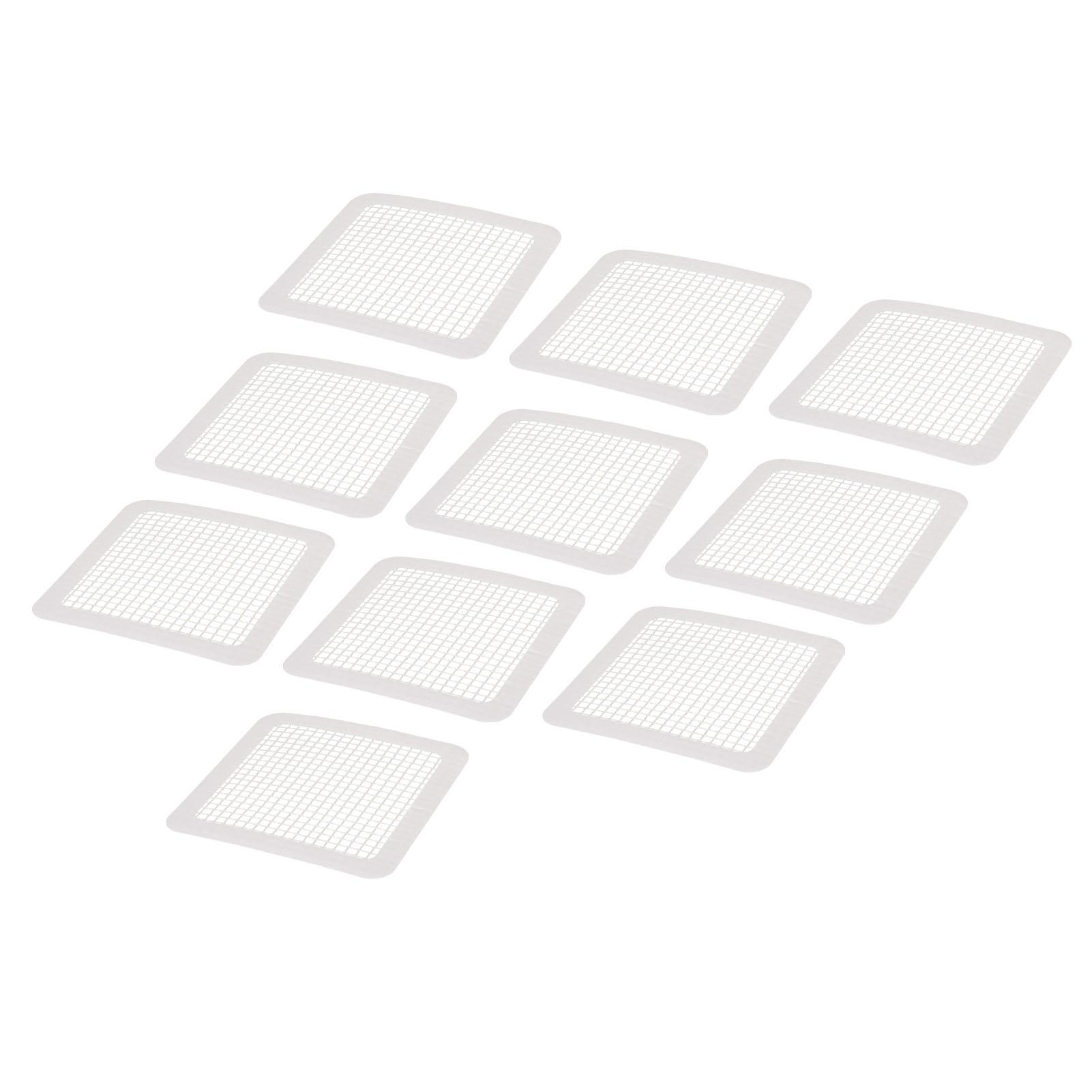 

Disposable Shower Drain Cover Waterproof Adhesive Mesh Sticker Drain Hair Catcher for Bathroom Kitchen 10pcs Square