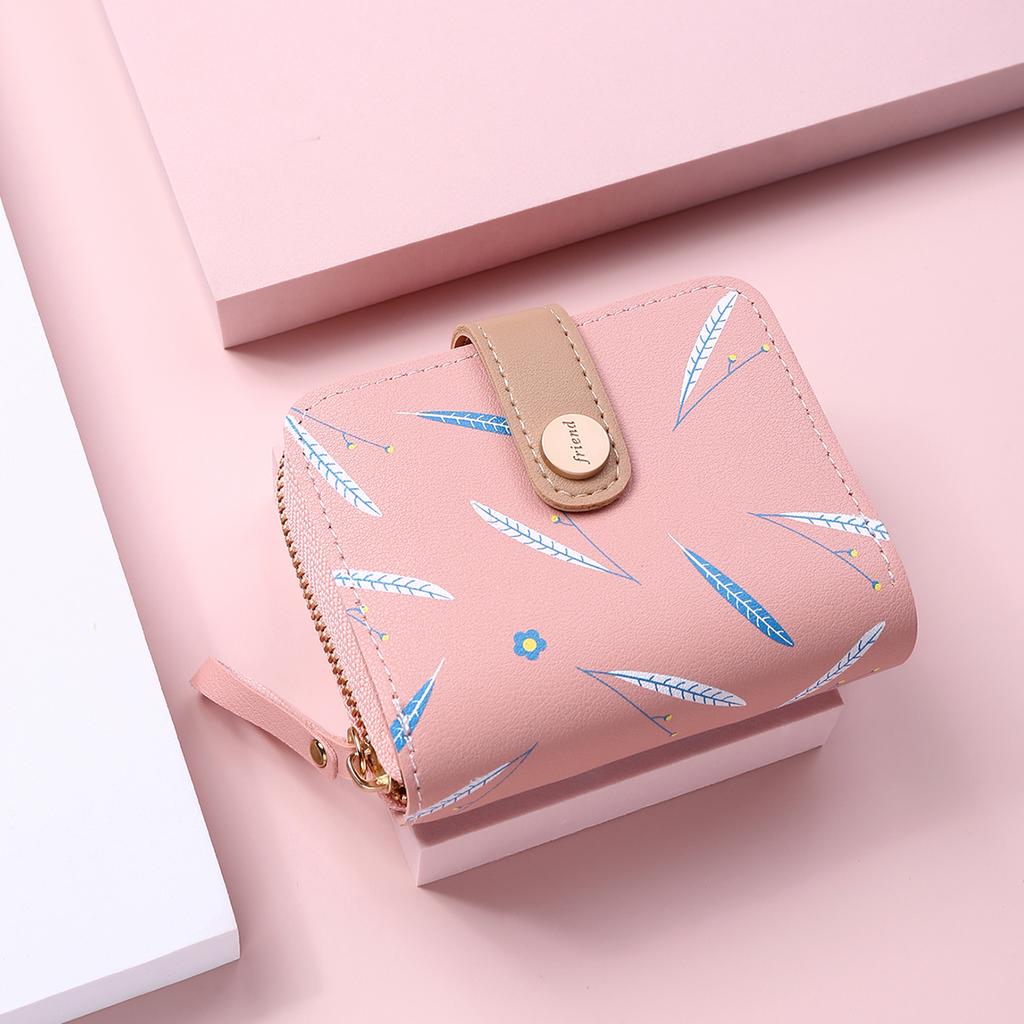 Newest Women Cute Wallet Zipper Buckle Folding Girl Wallet Brand Designed Pu Leather Small Coin Purse Female Card Holder Carteras
