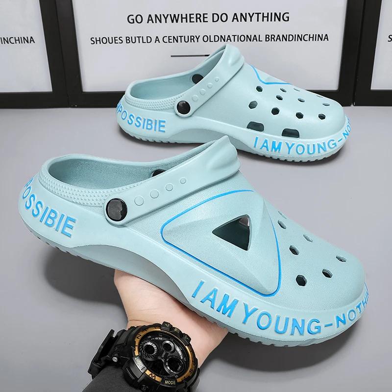 

Летние сандалии женские водонепроницаемые шлепанцы уличные женские шлепанцы мягкая подошва садовая обувь мужские домашние классические сабо сандалии 36-37 синий