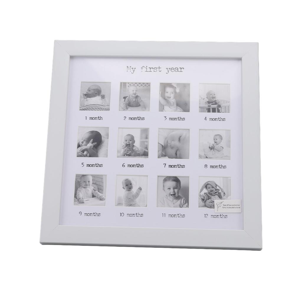 Baby First Year Photo Frame 12 Months Newborn Monthly Picture Frame for Baby Growth Record Baby Keepsake