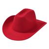 Unisex Plain Felt Western Cowboy Hat, European-American Style, Wide Brim, Curved Top Hat
