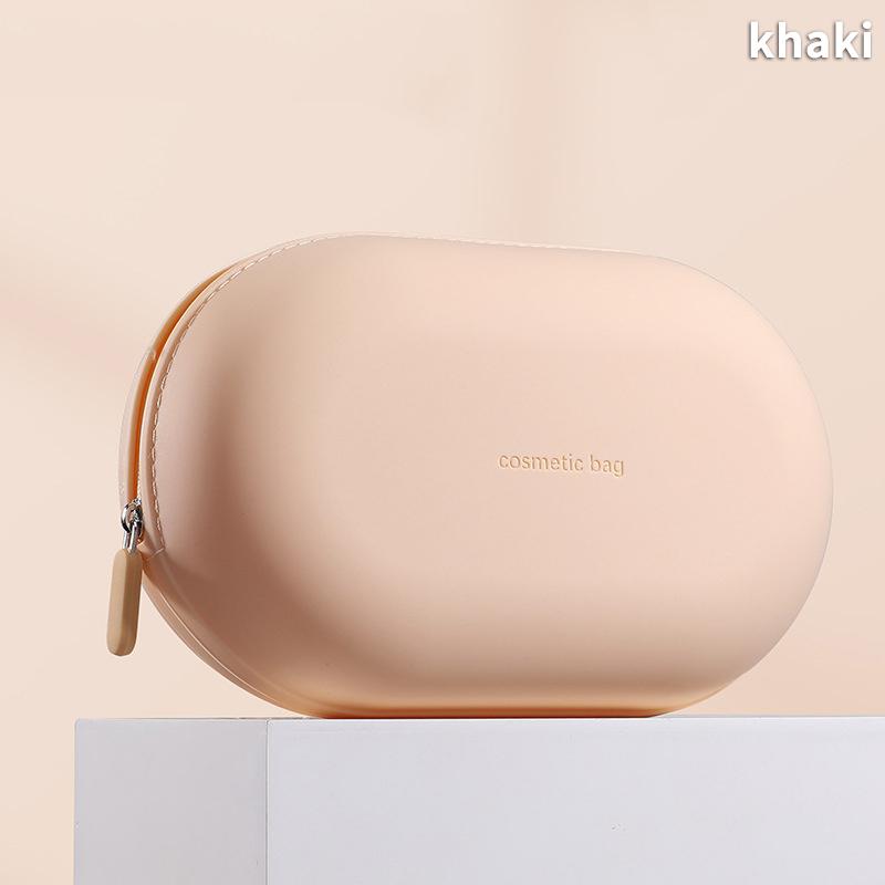 

Портативная косметичка из силикона большой вместимости, водонепроницаемая, мягкая, для хранения косметики, влагостойкая, несессер для дома и путешествий хаки