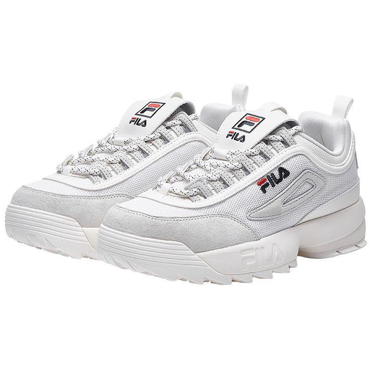 FILA Fusion Disruptor 2 Comfortable Trendy Low-Top Dad Sneakers Women sneakers White T12W933704AWT