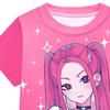 Kinder Mädchen Anime Cartoon POP Sängerin Rumi Zoey Mira Bedruckt Lässig Kurzarm T-Shirt Shorts Hosen Pyjama Nachtwäsche Sets