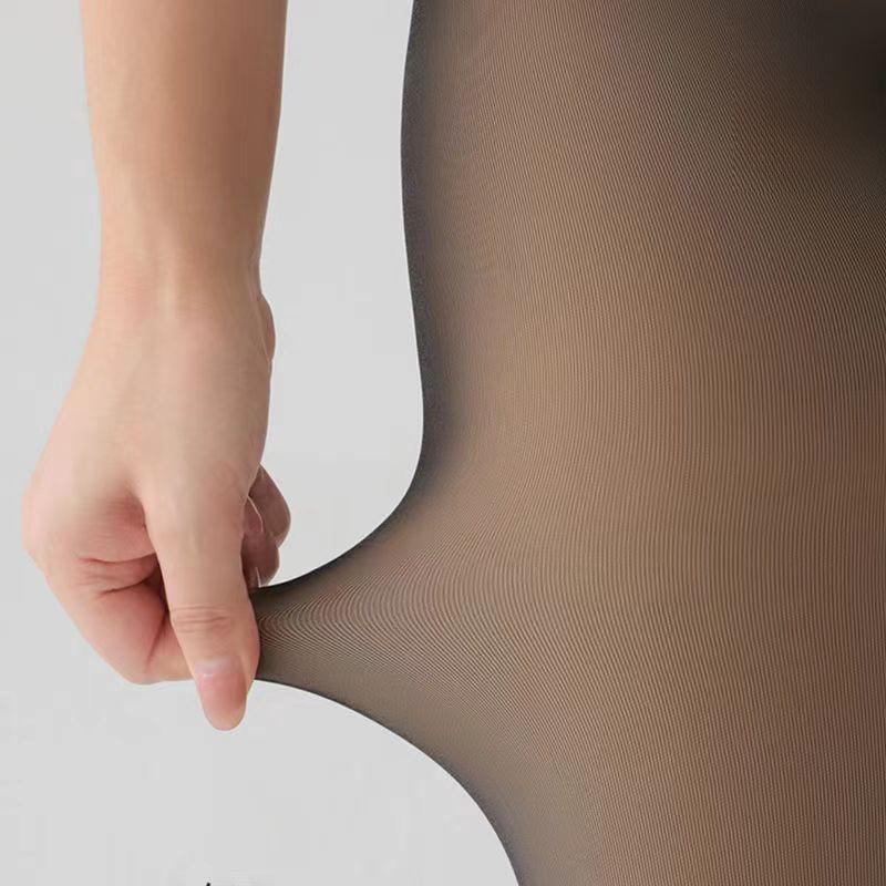 Dámské Faux Transparentní Nude Sametové Punčochové kalhoty: Černá, Šedá - Podzim/Zima
