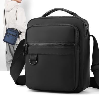 Waterproof Oxford Sling Bag Men Anti-Theft Crossbody Messenger Phe Pouch Daily Commute Travel Small Zipper Shoulder Bag Black