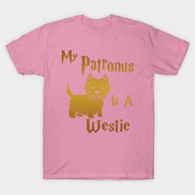 T-Shirt Damen Mein Patronus ist ein Westie Harajuku Print Kawaii T-Shirt Sommer Kurzarm Damen T-Shirt Top