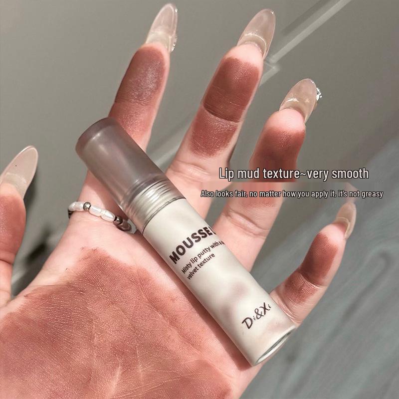 DI&XI Soft Mist Mousse Lip Mud: Matte, Long-lasting, High Pigment Lipstick for Women