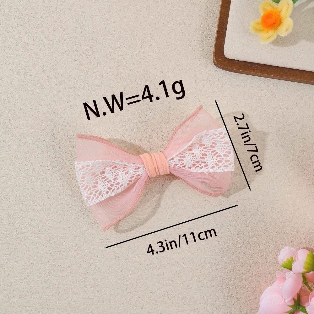 Soft Baby Nylon Headband Lace Bow Ponytail Hair Tie Bowknot Hair Bands  For Baby Girls Children